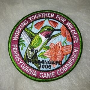 EMBROIDERED PATCH Pennsylvania Game Commission 2006 Hummingbird